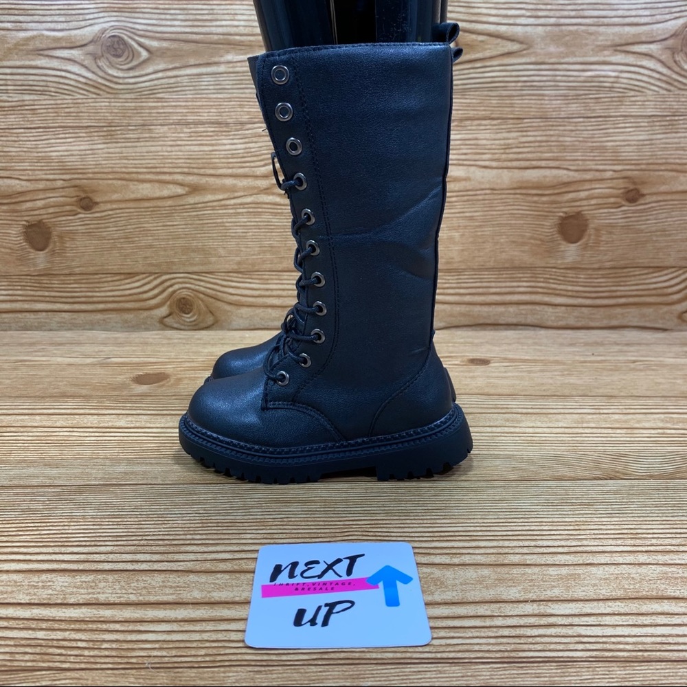 Toddler Knee High Lace Up Leather Combat Boots